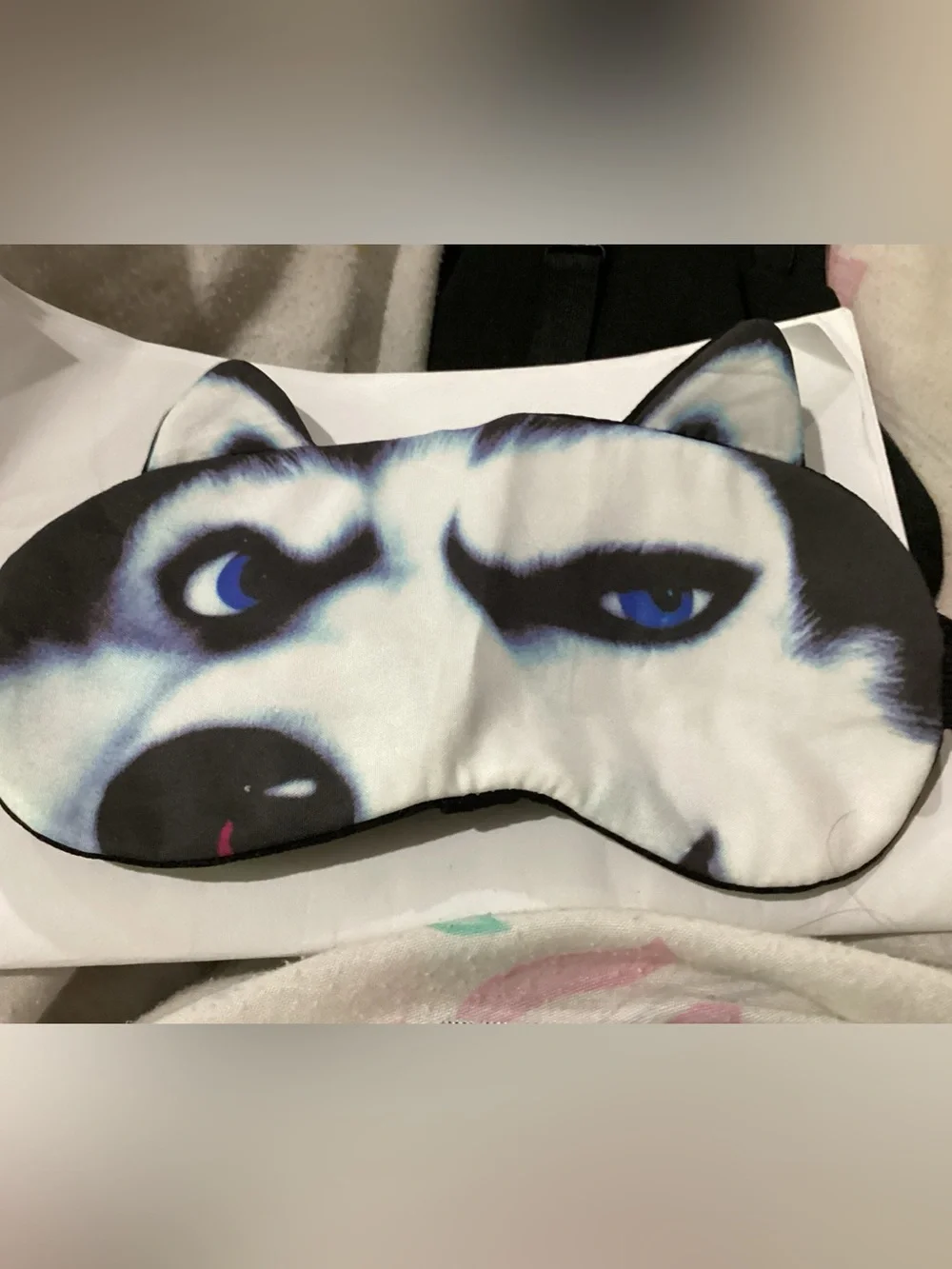 New Dog Face Sleep Mask - Husky or wolf note Cute Eye Design